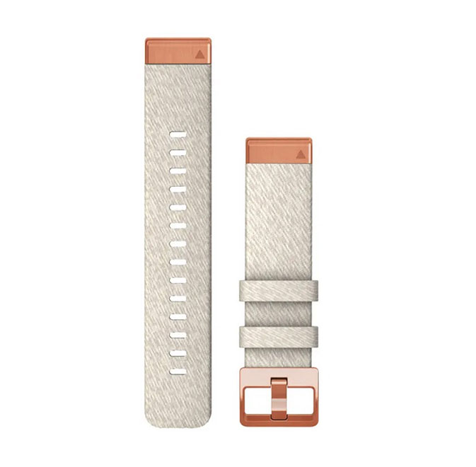 Garmin Garmin Cinturino quickfit 20 in nylon 20mm panna/oro rosa