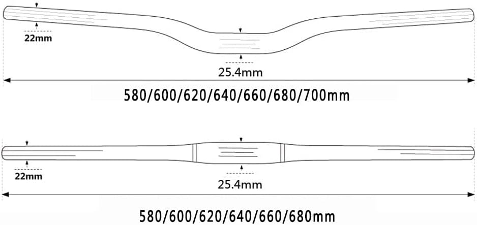 Manubrio MTB Alfa Pasca Manubrio bicicletta in carbonio 25.4 * 640/660/680 / 700mm Manubrio Mountainbike in carbonio - immagine 2