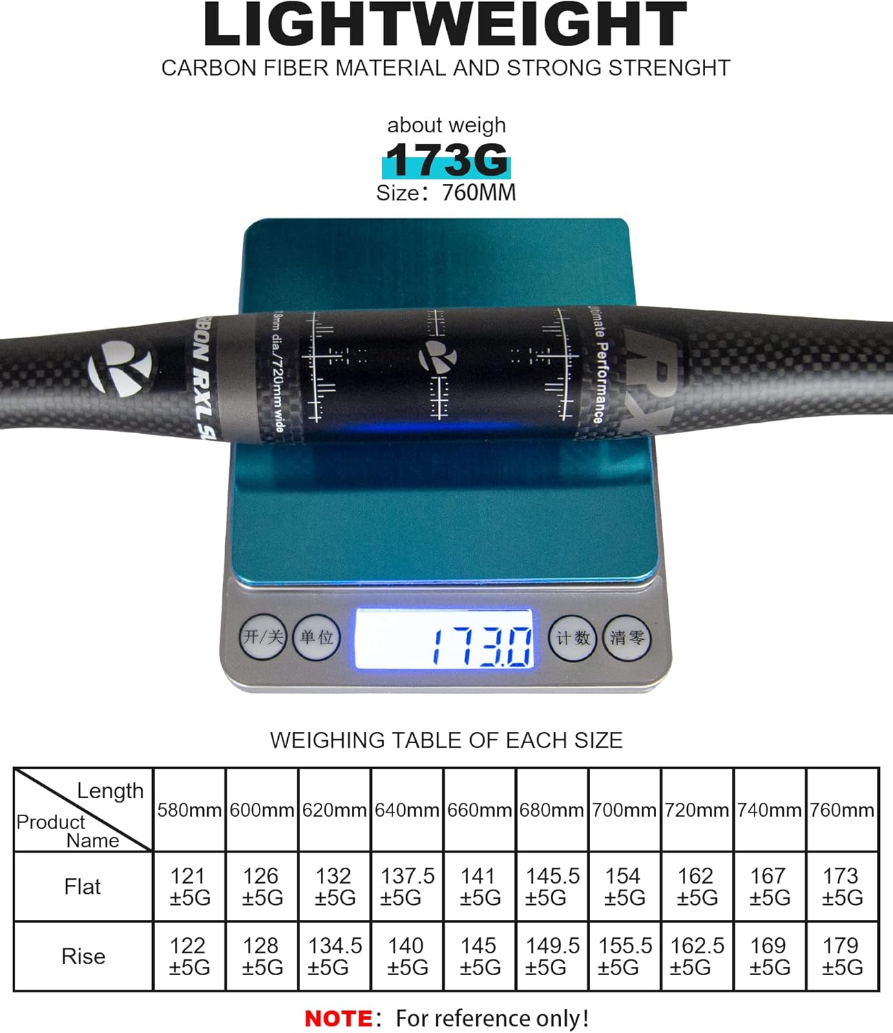 Manubrio MTB, Manubrio Carbonio, 31,8mm Manubrio Flat 760 mm, 3K Manubrio Mountain Bike Dritto 76cm per Downhill Bici Da Corsa, Ebike BMX Enduro XC Dirt City Bike - immagine 4