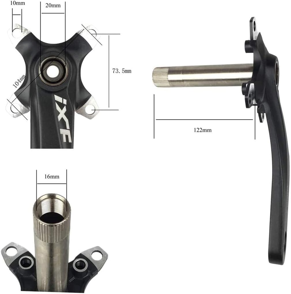 PLATTBK Guarnitura per mountain bike, 170 mm, con 104 BCD 32T/34T/36T/38T, corona rotonda per mountain bike - immagine 4