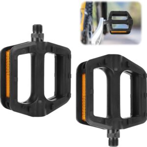 2 Pezzi Pedali MTB Flat pedali Bici da Corsa Pedali Bici MTB Pedali Bicicletta Pdali con Riflettori Pedali Flat MTB Pedaliera Nero Flat Pedale Antiscivolo per Bici da Bike Pedali Resistente All'Usura