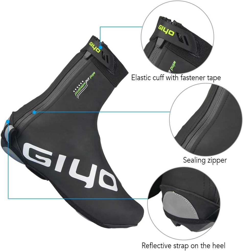 Lixada Copriscarpe Invernale con Blocco Impermeabile Antivento Scarpe Protettore Vello Caldo Termico per Il Ciclismo MTB Bici da Strada M-3XL - immagine 3