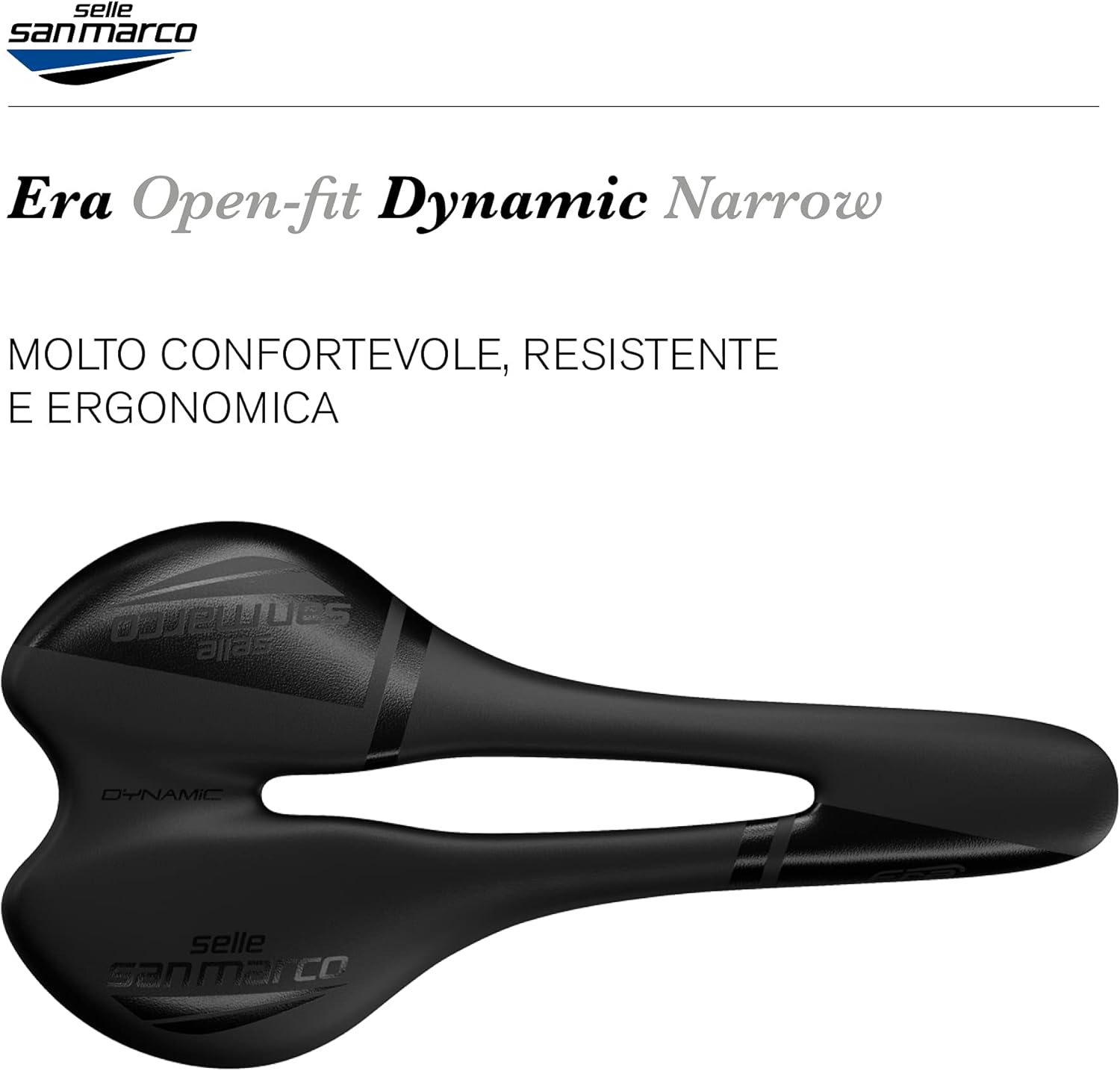 Selle San Marco ERA Dynamic - Sella per Bicicletta Confortevole e Ergonomica, con Forma Piatta e Rail in Lega di Acciao - immagine 3