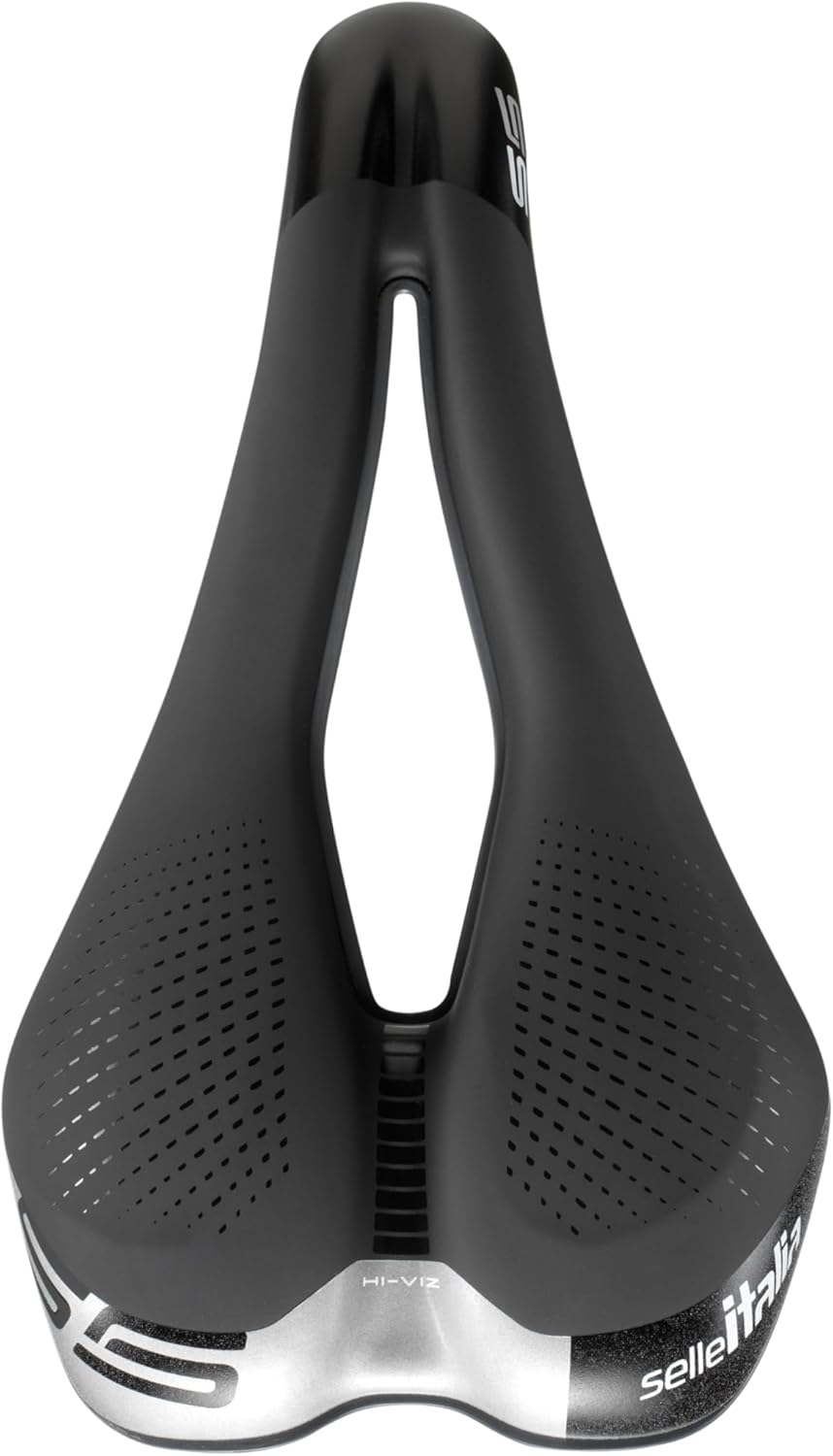 Selle Italia S5 Superflow - Sella City Bike e Bicicletta Urbana con Imbottitura Gel, Rivestimento con Inserti ad Alta Visibilità e Foro Anatomico, Telaio in Fec Alloy - immagine 2