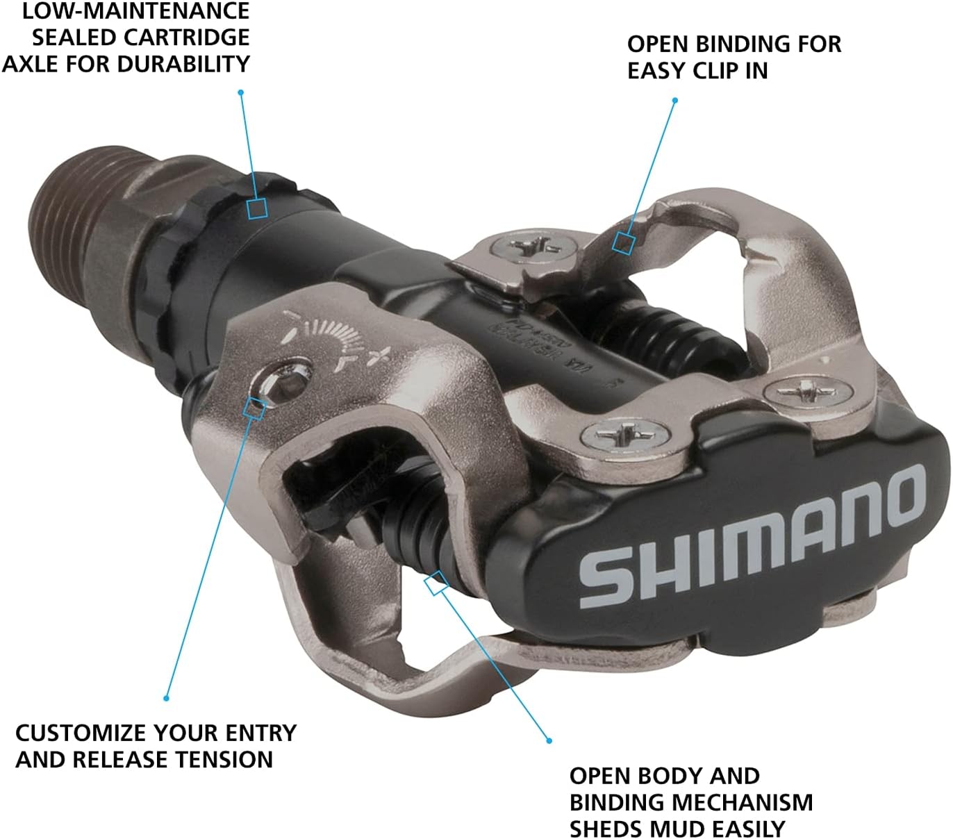 Shimano EPDM520L Pedale MTB SPD, 2 pezzi, colore: Nero - immagine 2