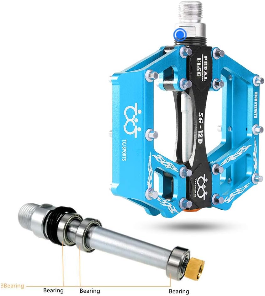 Pedali della Bicicletta Pedale della Bici in Alluminio Ciclismo/Strada Mountain MTB/BMX Pedale della Bici con Pedali Super Bearing Platone Stabile con Pedale Antiscivolo per 9/16 - immagine 4