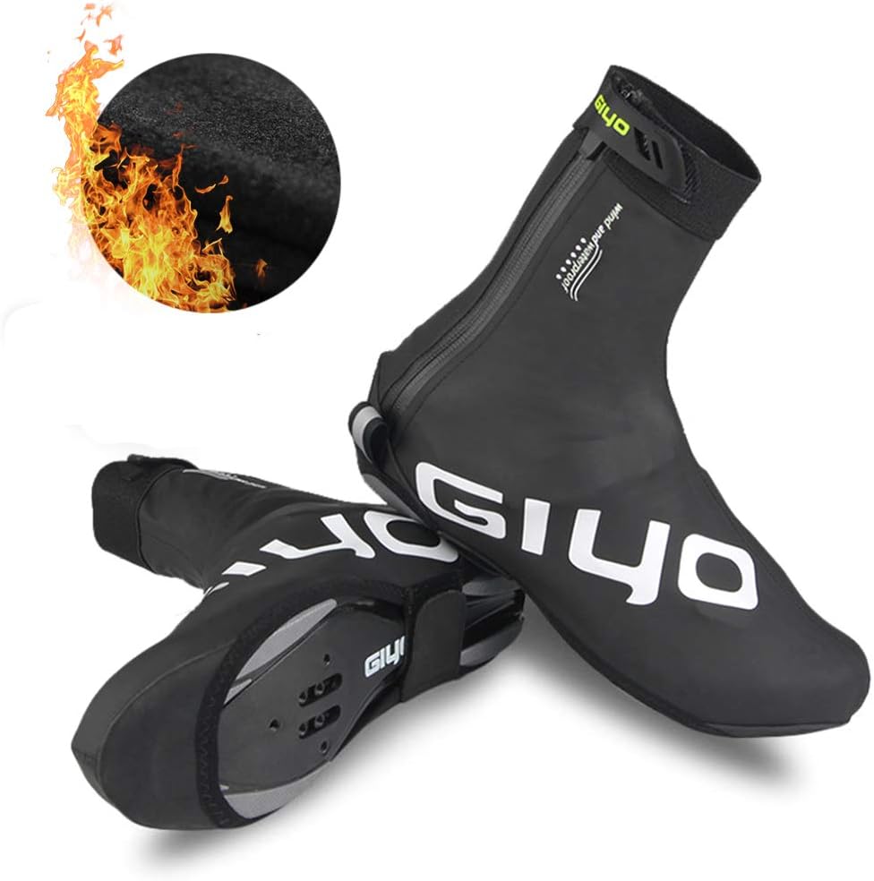 Lixada Copriscarpe Invernale con Blocco Impermeabile Antivento Scarpe Protettore Vello Caldo Termico per Il Ciclismo MTB Bici da Strada M-3XL - immagine 2
