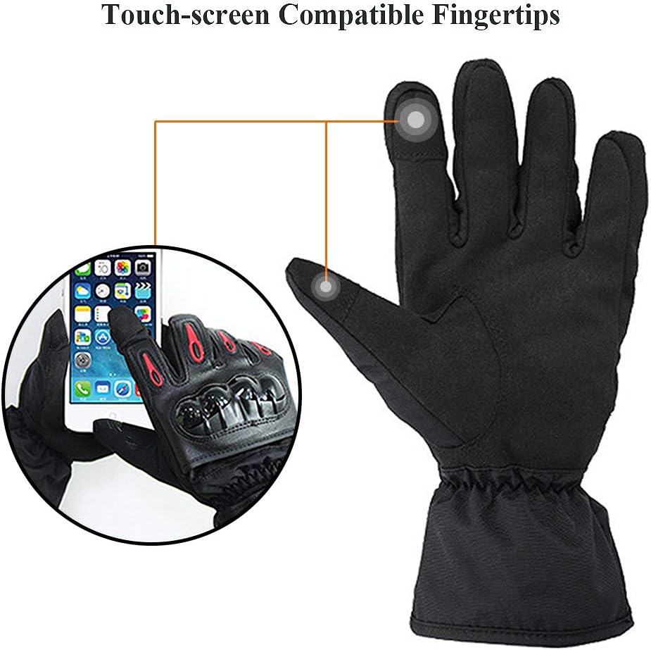 2KP CE Guanti da Moto per Uomo Donna, Guanti da Moto Invernali, Guanti da Moto Antivento Impermeabili Guanti Termici Touch Screen per Motocross Racing BMX MTB Ciclismo (XL) - immagine 4