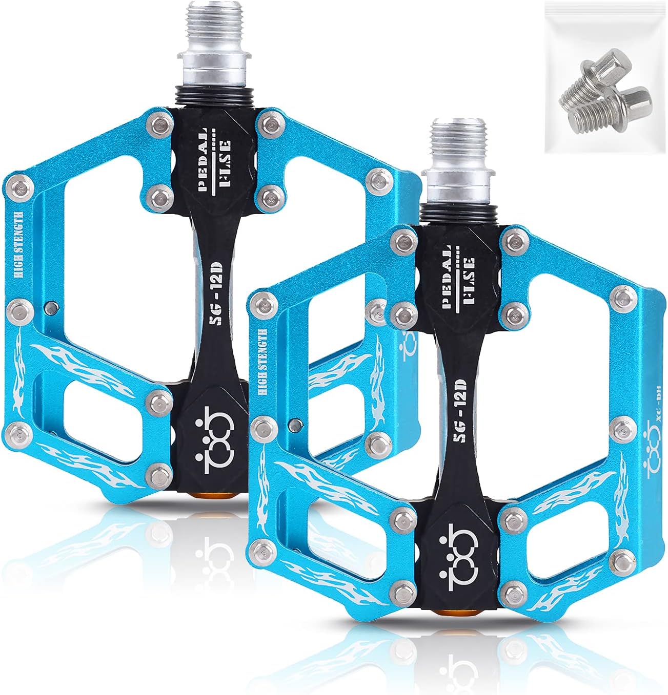 Pedali della Bicicletta Pedale della Bici in Alluminio Ciclismo/Strada Mountain MTB/BMX Pedale della Bici con Pedali Super Bearing Platone Stabile con Pedale Antiscivolo per 9/16