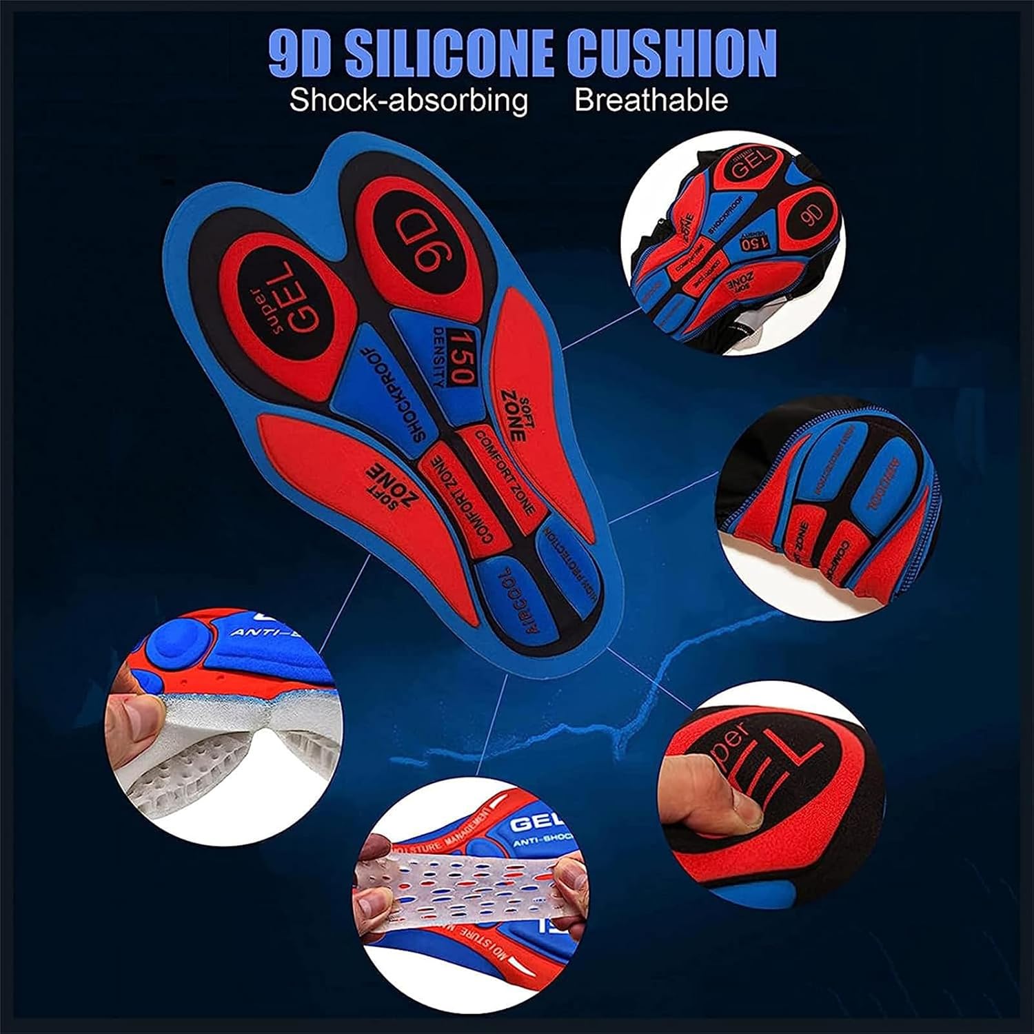 NUNOMO Abbigliamento Completo Ciclismo Uomo Tuta Bici da Corsa Invernale Maglia MTB Manica Lunga + Salopette Imbottiti con Gel 9D MTBGel Caldo e Antivento - immagine 5