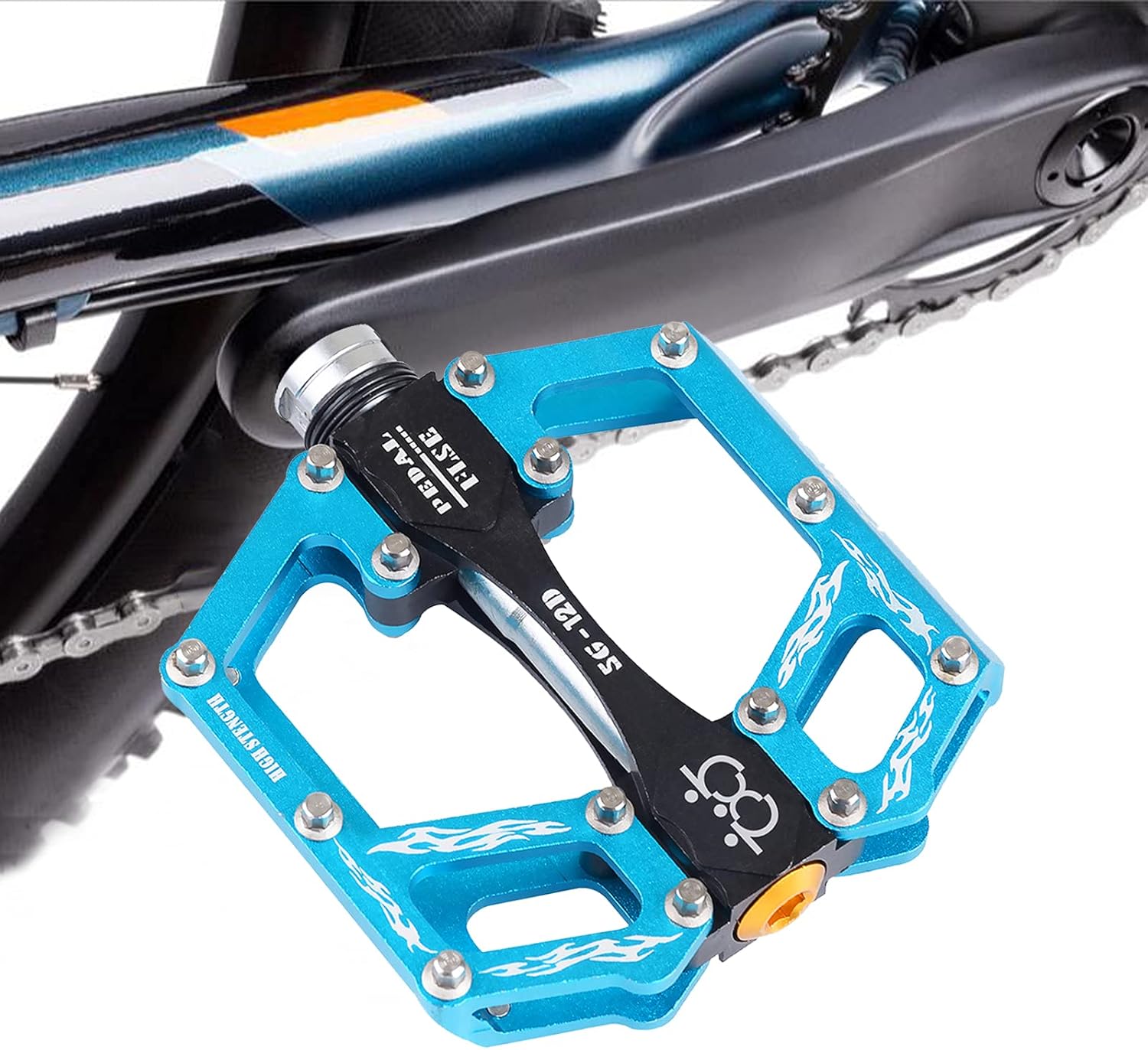 Pedali della Bicicletta Pedale della Bici in Alluminio Ciclismo/Strada Mountain MTB/BMX Pedale della Bici con Pedali Super Bearing Platone Stabile con Pedale Antiscivolo per 9/16 - immagine 6