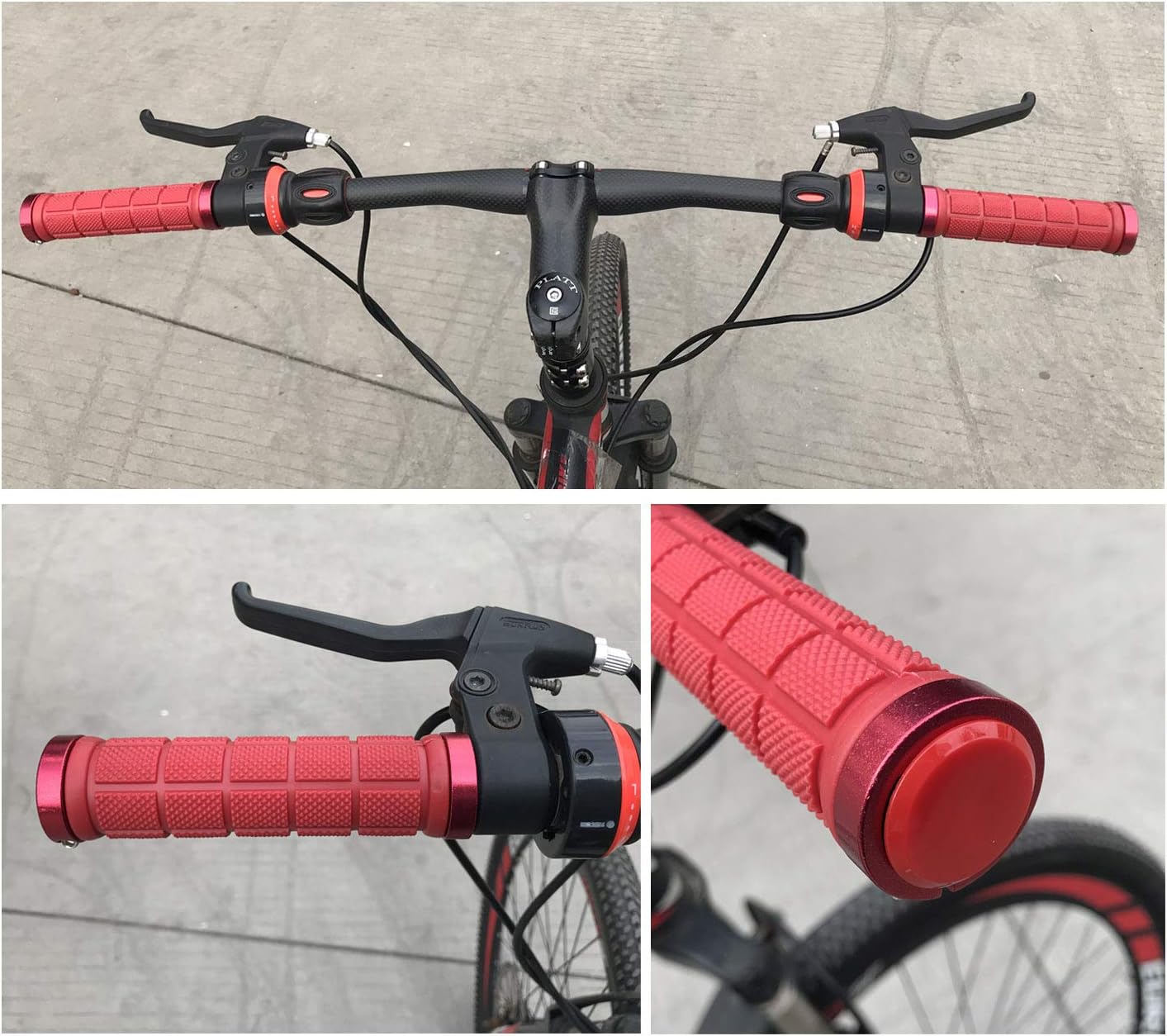 PLATT Bike Hand Grips, Impugnature per Manubrio Bici, Manubrio della Bici in Gomma ergonomica Antiscivolo manopole per Bicicletta MTB - immagine 4