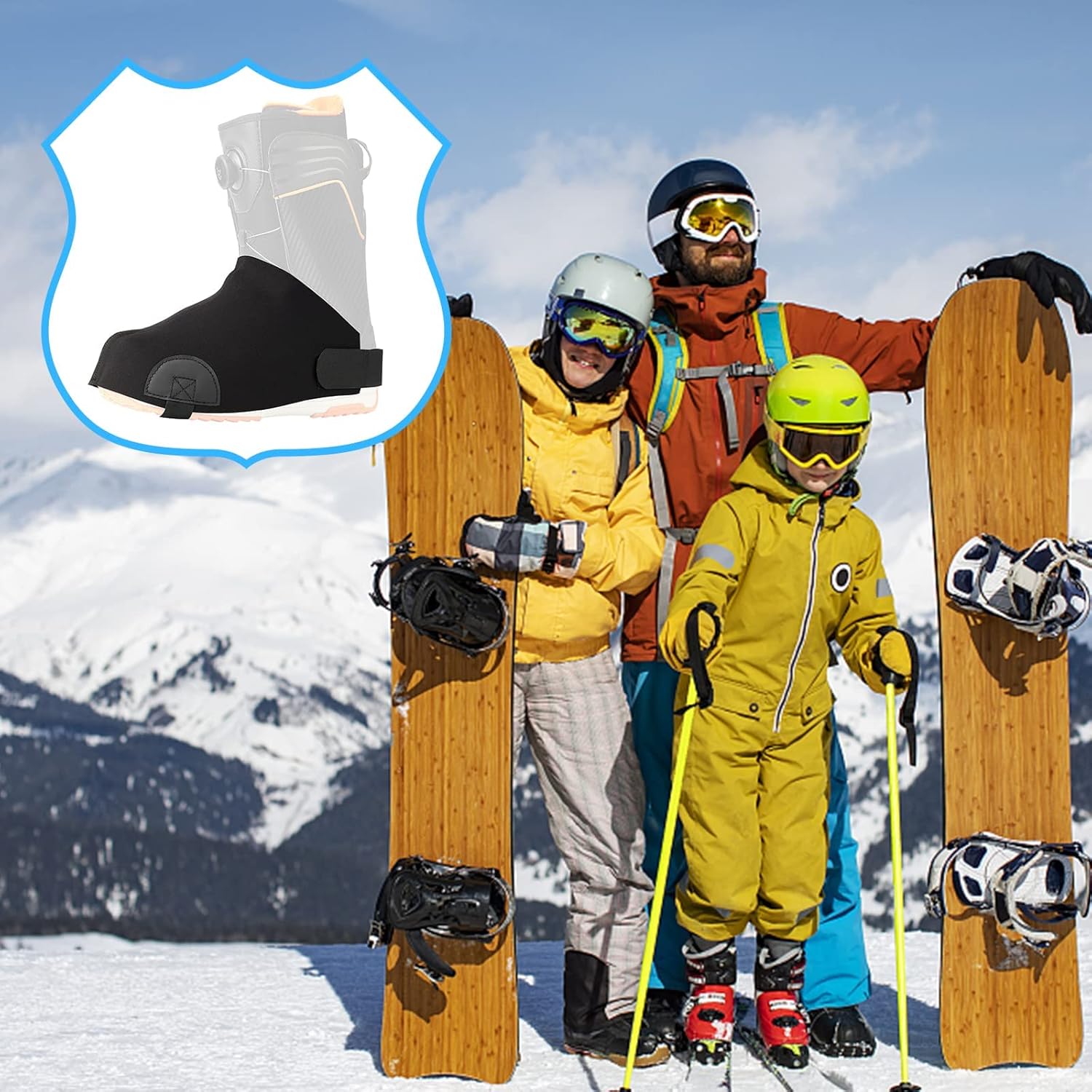 YYchan Copriscarpe, copriscarpe, copriscarpe da sci, copriscarpe per neve, per tenere scaldapiedi, riscaldamento, regali per sciatori, accessori per sport invernali, regali per sci, accessori per sci, accessori per sci, 1 paio - immagine 7