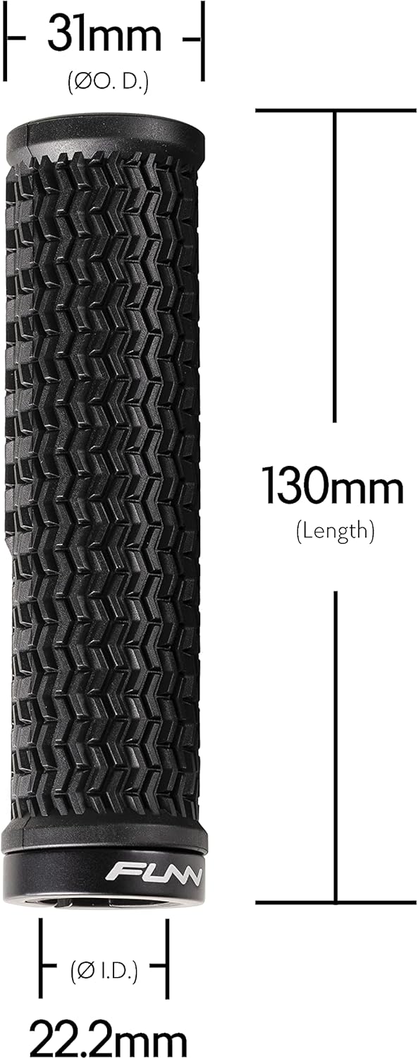 Funn Holeshot Manopole per Mountain Bike con Chiusura Singola, Diametro Interno di 22 mm, Manopole Resistenti alle Estremità Indurite - immagine 3