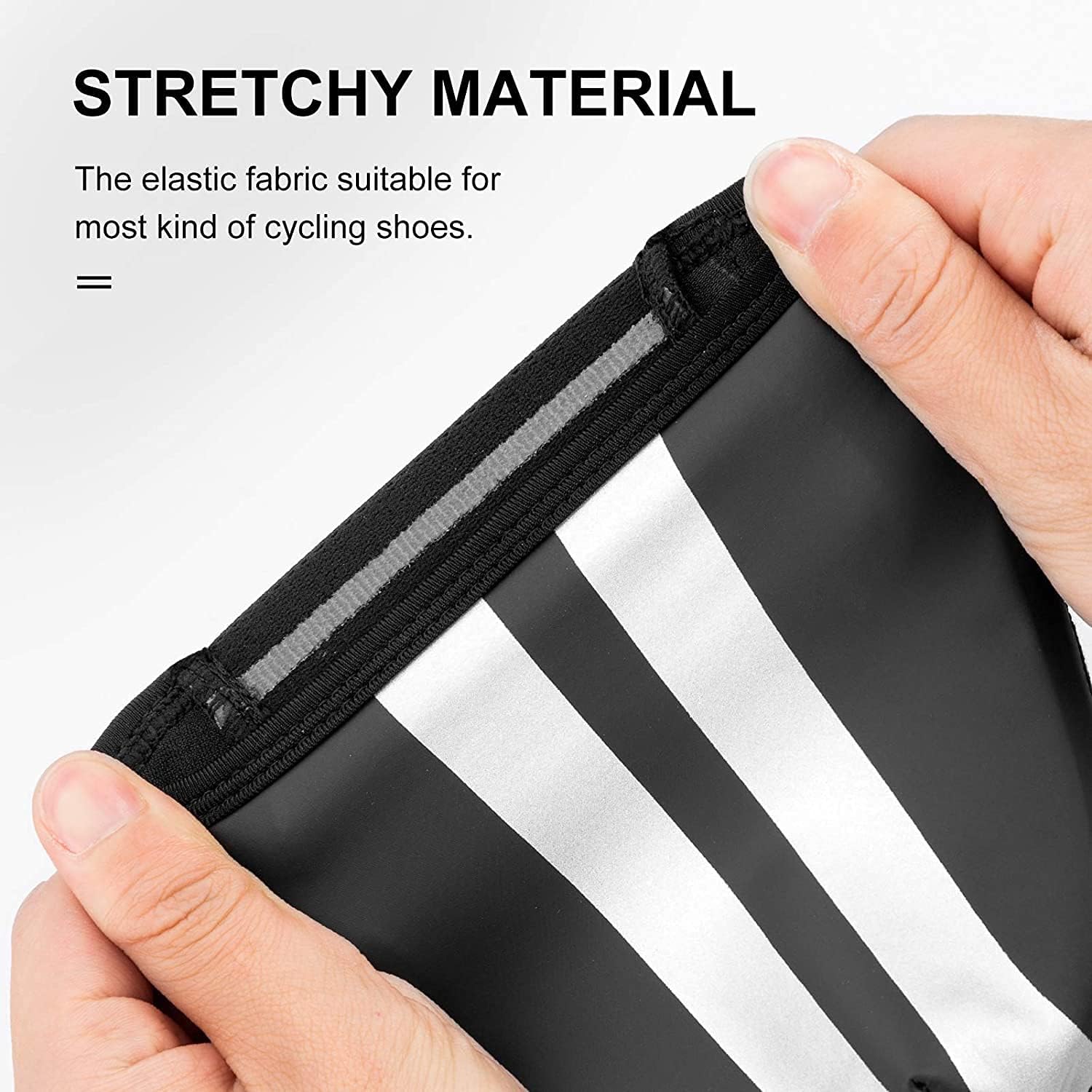 ROCKBROS Copriscarpe Ciclismo Invernale Caldo, Copripunta Antivento Termici Impermeabili per Bici MTB, Strisce Riflettenti, Anti-Fango, Universale Uomo Donna, 3 Taglie S 39-40 M 41-43 L 44-46 - immagine 2