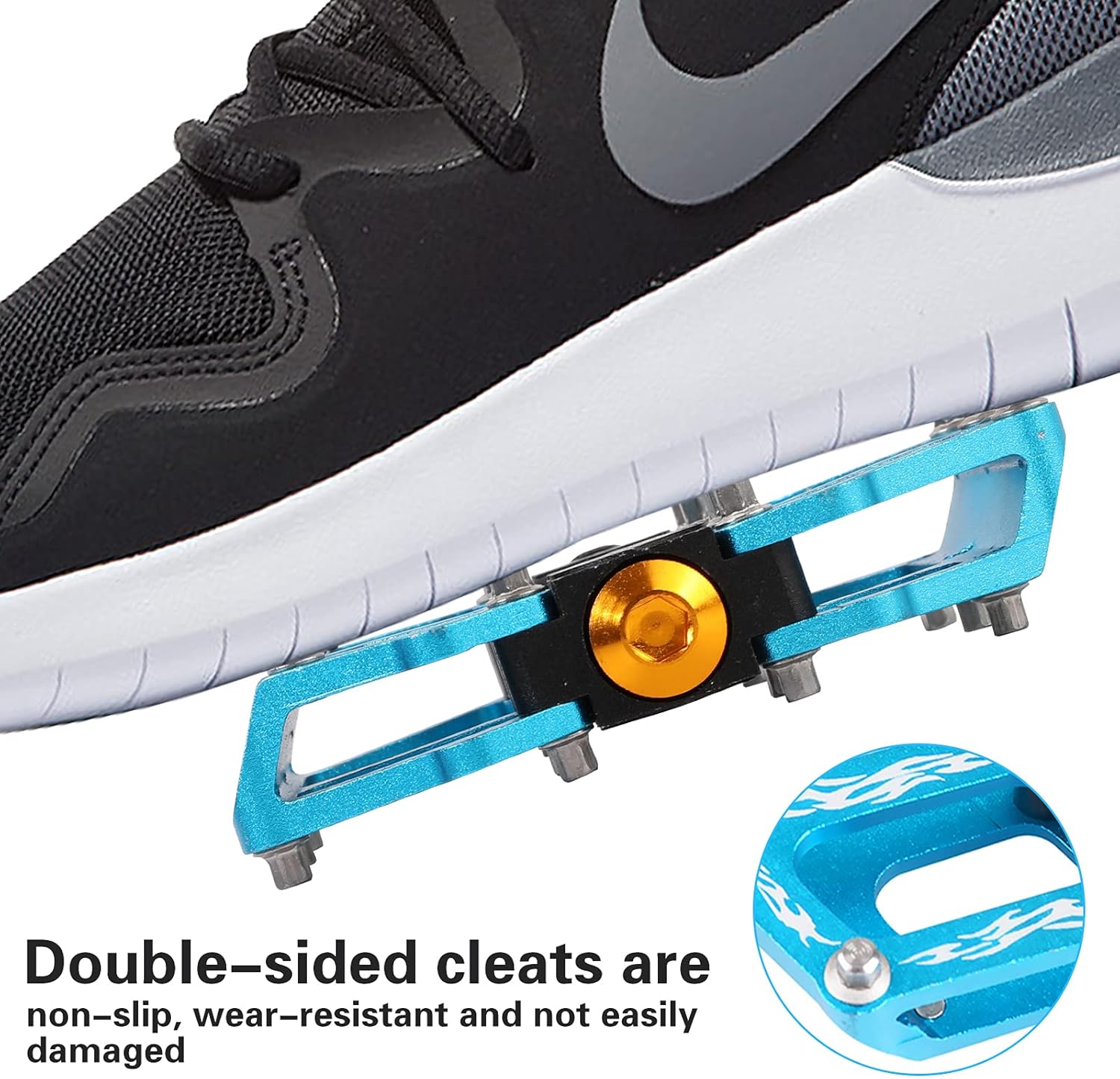 Pedali della Bicicletta Pedale della Bici in Alluminio Ciclismo/Strada Mountain MTB/BMX Pedale della Bici con Pedali Super Bearing Platone Stabile con Pedale Antiscivolo per 9/16 - immagine 7