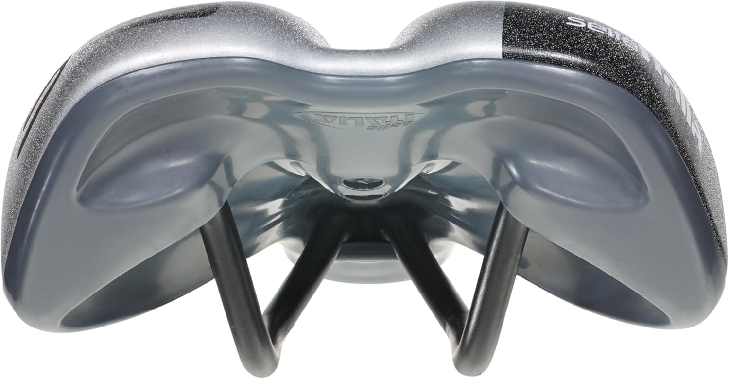 Selle Italia S5 Superflow - Sella City Bike e Bicicletta Urbana con Imbottitura Gel, Rivestimento con Inserti ad Alta Visibilità e Foro Anatomico, Telaio in Fec Alloy - immagine 4