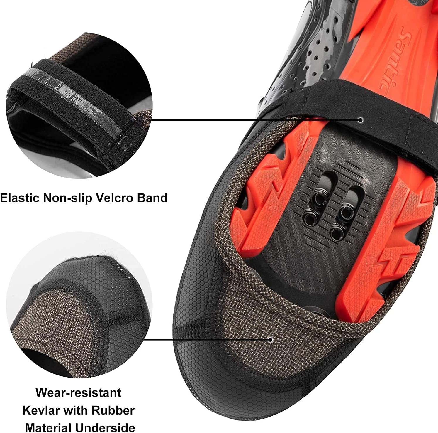 ROCKBROS Copriscarpe Ciclismo Invernale Caldo, Copripunta Antivento Termici Impermeabili per Bici MTB, Strisce Riflettenti, Anti-Fango, Universale Uomo Donna, 3 Taglie S 39-40 M 41-43 L 44-46 - immagine 6