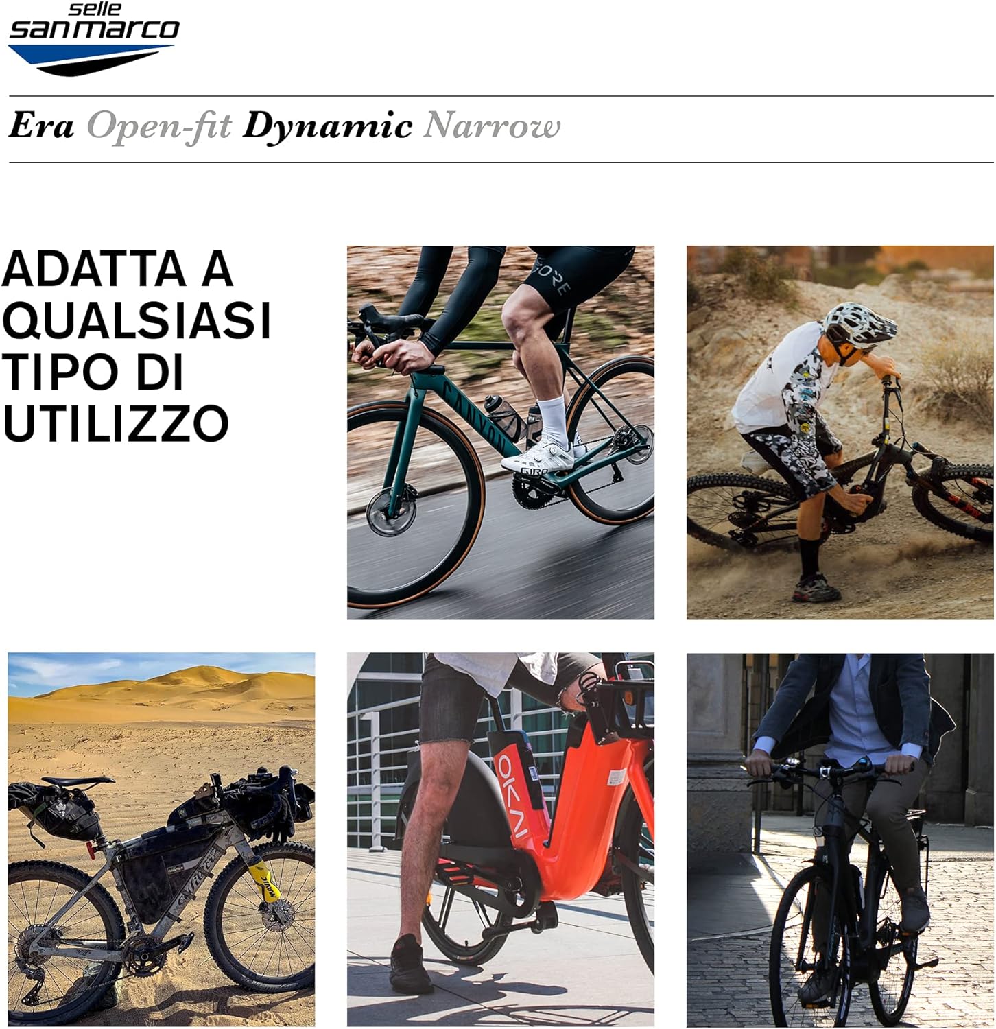 Selle San Marco ERA Dynamic - Sella per Bicicletta Confortevole e Ergonomica, con Forma Piatta e Rail in Lega di Acciao - immagine 8
