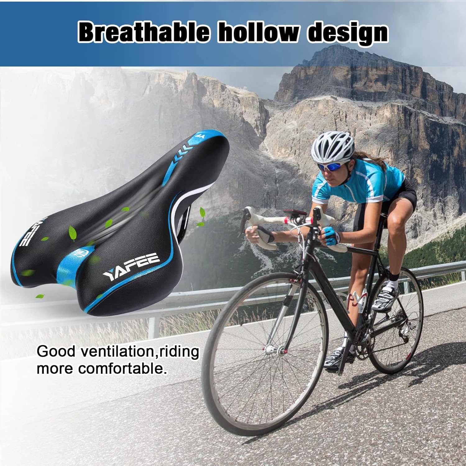 ENJOHOS Sella Mtb, Sella Mtb Antiprostata, Impermeabile Sella Bici, Sella Mtb Antiprostata, Sella Mtb comoda, Sella Bici da Corsa per Mountain Bike, Bici Pieghevole, Bici da Strada - immagine 5