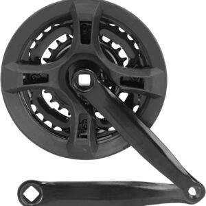 Agatige Guarnitura Bici 24/34/42T 170mm Pedivelle per Mountain Bike MTB, Kit Pedaliera e Custodia in Alluminio Manovella con Anello di Protezione Catena per Bici a Scatto Fisso