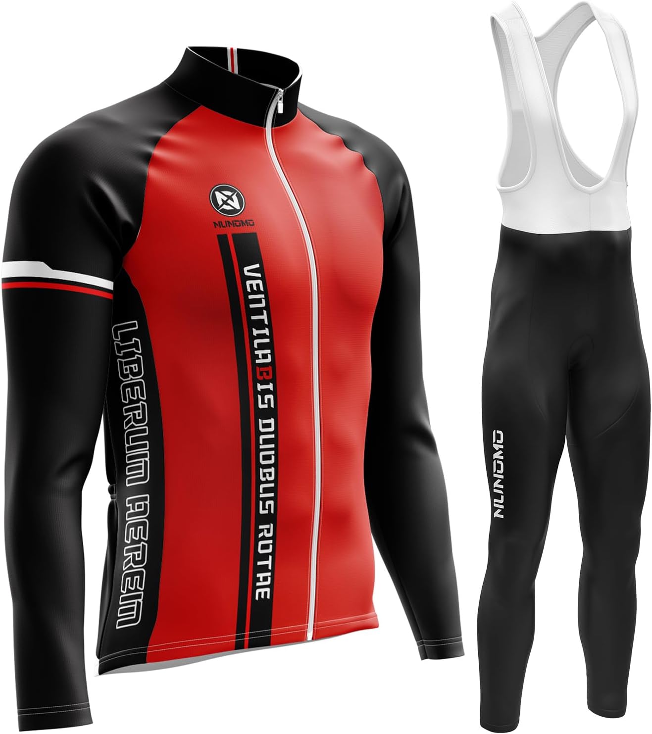 NUNOMO Abbigliamento Completo Ciclismo Uomo Tuta Bici da Corsa Invernale Maglia MTB Manica Lunga + Salopette Imbottiti con Gel 9D MTBGel Caldo e Antivento