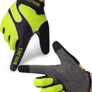 boildeg Guanti da Ciclismo, Guanti MTB Guanti da Mountain Road Bike con Pad Antiscivolo Antiurto, Guanti da Bici Traspiranti a Mezze Dita per Uomini e Donne