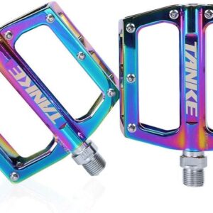 1 paio di pedali per bicicletta, in lega di alluminio, leggeri, con cuscinetti sigillati, con perni antiscivolo, per bici da strada e mountain bike (colorati)