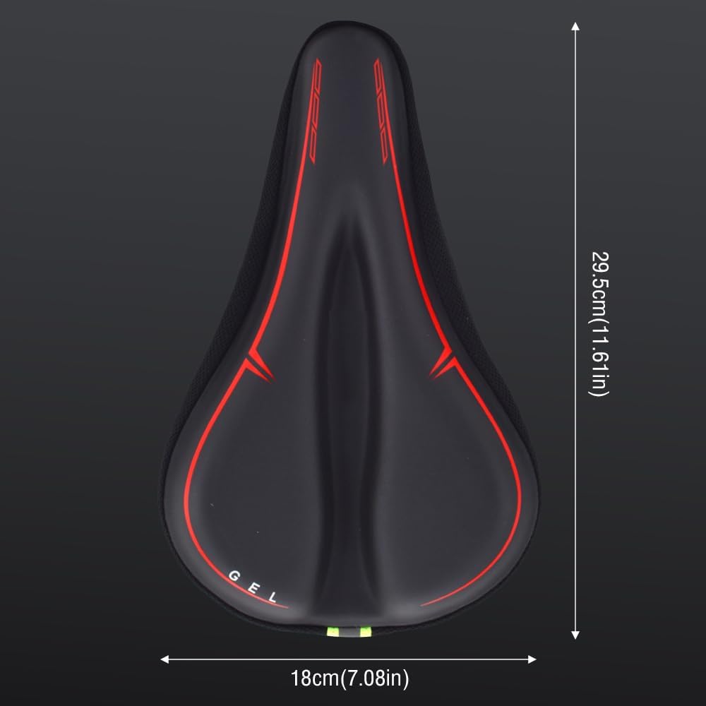 Cuscino per sella bici in gel extra morbido per uomo e donna, con protezione impermeabile contro la pioggia, antiscivolo, per mountain bike, bici da strada, ciclismo in interni ed esterni - immagine 2