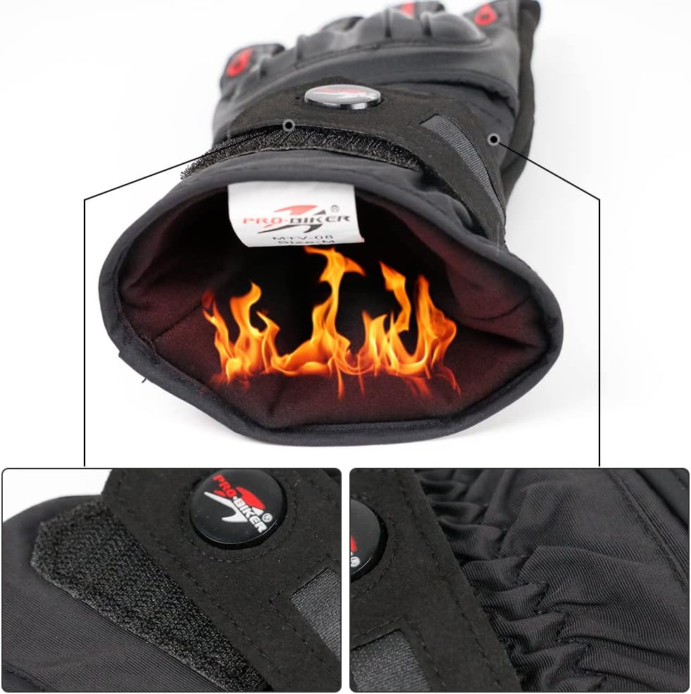2KP CE Guanti da Moto per Uomo Donna, Guanti da Moto Invernali, Guanti da Moto Antivento Impermeabili Guanti Termici Touch Screen per Motocross Racing BMX MTB Ciclismo (XXL) - immagine 5