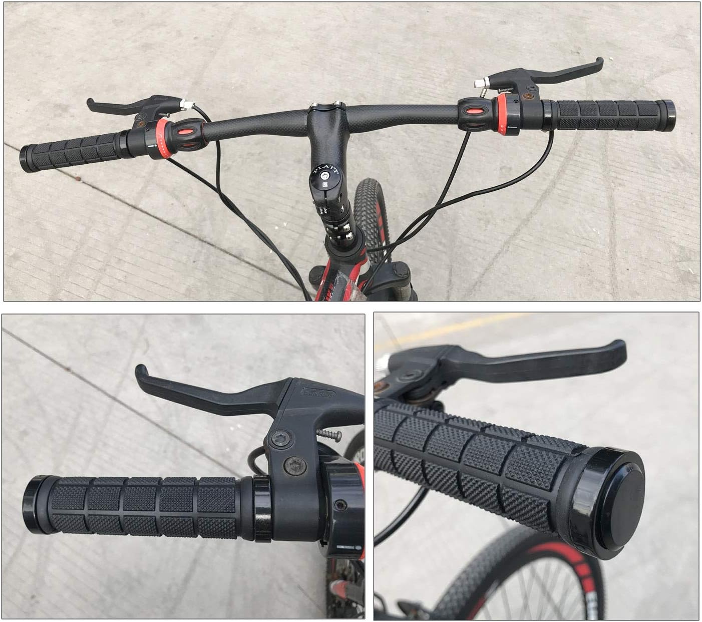 PLATT Bike Hand Grips, Impugnature per Manubrio Bici, Manubrio della Bici in Gomma ergonomica Antiscivolo manopole per Bicicletta MTB - immagine 3