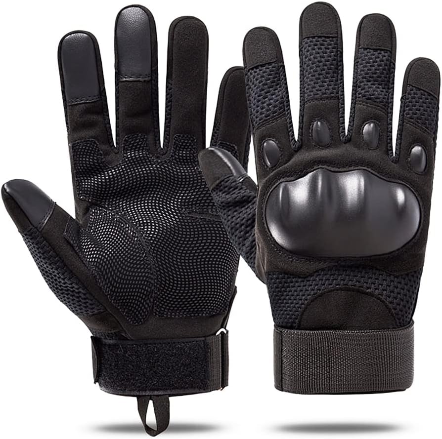 AXELENS Guanti Tattici Militari Uomo Moto Invernali Sportivi Bici Antiscivolo Dieci Dita Outdoor Nocche Imbottite MTB Antivento Leggeri Antitaglio
