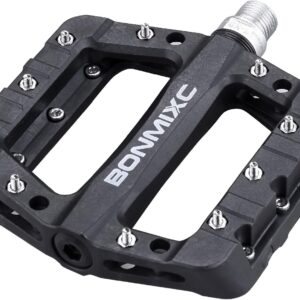 BONMIXC Pedali per mountain bike in nylon leggero MTB pedali antiscivolo per bicicletta grande piattaforma cuscinetto sigillato filettatura 9/16"