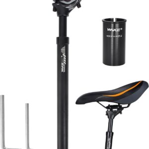 Bici Reggisella 27.2/31.6mm,Reggisella Bicicletta 350mm,Reggisella Telescopico,Reggisella in Lega Alluminio Tubo Sella Bici,Reggisella Ammortizzato Telescopico MTB di Alluminio per Bici