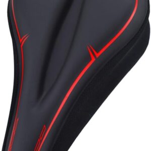 Cuscino per sella bici in gel extra morbido per uomo e donna, con protezione impermeabile contro la pioggia, antiscivolo, per mountain bike, bici da strada, ciclismo in interni ed esterni