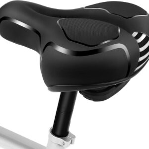 Sella per bicicletta da uomo e da donna, comoda, morbida, in gel, ergonomica, accessorio per bicicletta, ampia sella per bicicletta con protezione antipioggia, per viaggi in città, mountain bike, con