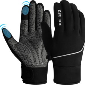 boildeg Guanti da Ciclismo Invernali Antidérapants et amortissants avec Couleur de signalisation Convient pour per Uomo/Donna
