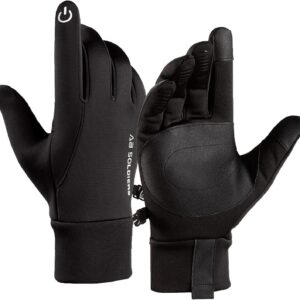 flintronic Guanti Invernali Ciclismo Uomo Donna-Touch Screen Pile Polare, Antivento, Impermeabile e Antiscivolo Tenere Caldo Unisex Guanto per Trekking/Sport Scooter/Bici/Moto/Mtb Corsa/Sci(L,XL)