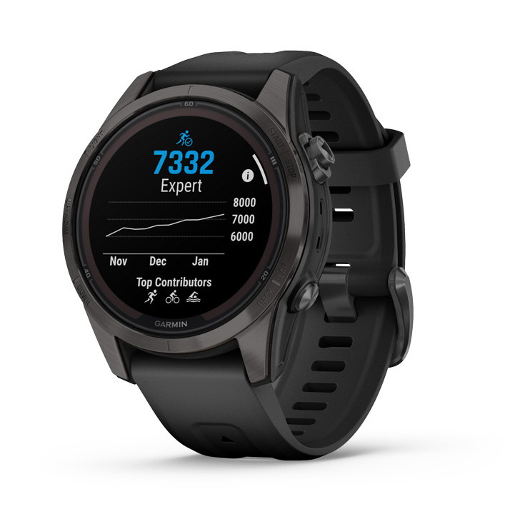 Garmin Garmin Fenix 7s pro sapphire solar grigio cinturino nero