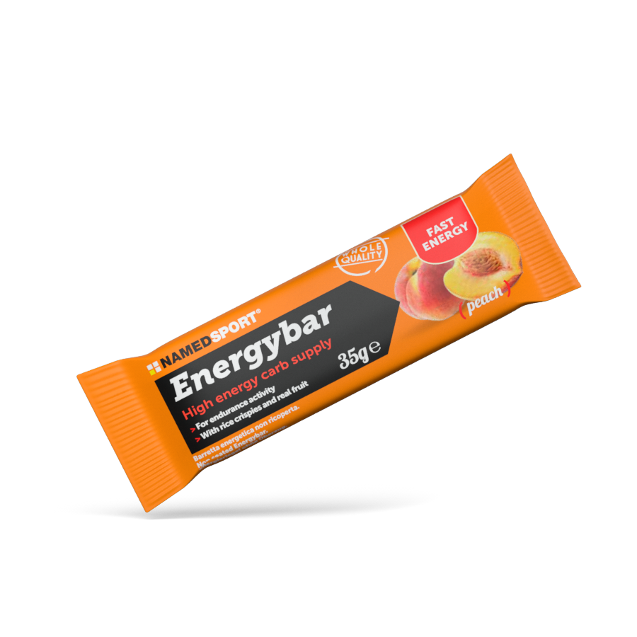 Barretta per un rapido recupero energetico con riso soffiato e purea di frutta alla pesca ENERGYBAR Peach - 35g