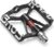 ROCKBROS Pedali per Bici Pedali MTB in Lega di Alluminio 9/16″ con Cuscinetti Sigillati Pedali Antiscivolo Nero/Rosso